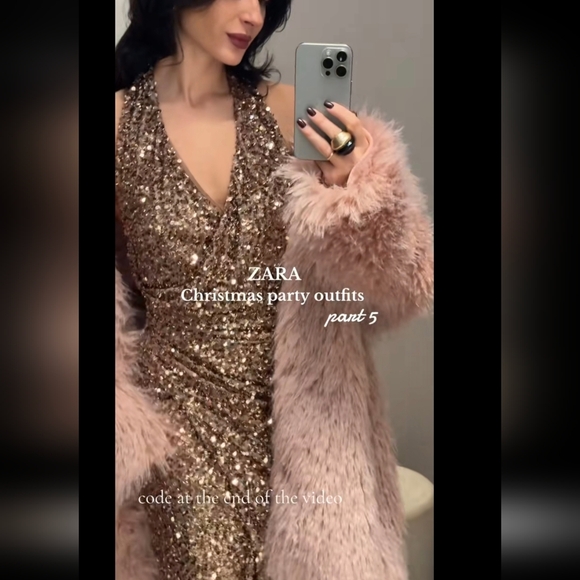 Zara SEQUIN MIDI DRESS Size M - Picture 9 of 16